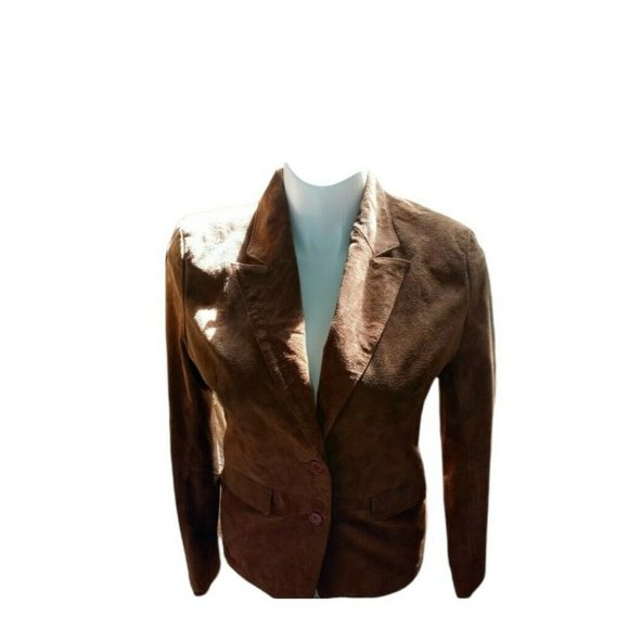 Bagatelle Woman's Soft lined Suede Leather 2 Button Jacket Size 8 (24-2184-0 ) - Picture 5 of 8